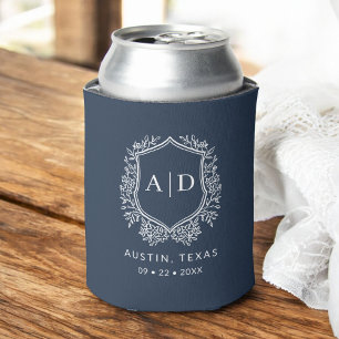モノグラモダンム結婚のネイビーブルークレスト 缶クーラー