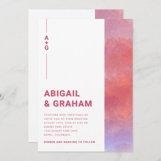 モノグラモダンム結婚ス 招待状 (正面/裏面)