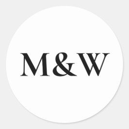 モノグラモダンム結婚ズはっきりしたブラック&ホワイト ラウンドシール