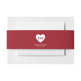 モノグラモダンム結婚ハートカスタム色 招待状ベリーバンド