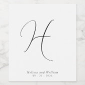 モノグラモダンム結婚式の引き出物 ワインラベル (シングルラベル)