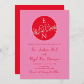 モノグラモダンム結婚式招待状 招待状 (正面/裏面)