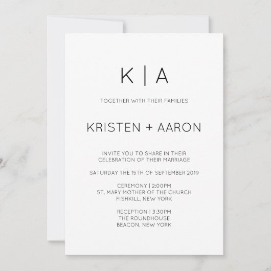 モノグラモダンム結婚式招待状 招待状 (正面)