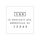 モノグラモダンム結婚文房具差出人住所 ラバースタンプ (インプリント)