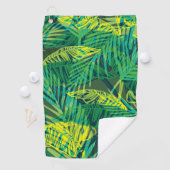モノグラモダンム緑熱帯ヤシ模様 ゴルフタオル (インサイチュ)