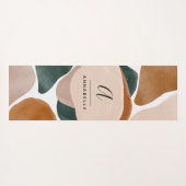 モノグラモダンム錆緑抽象芸術スタイリッシュ ヨガマット (裏面(横))