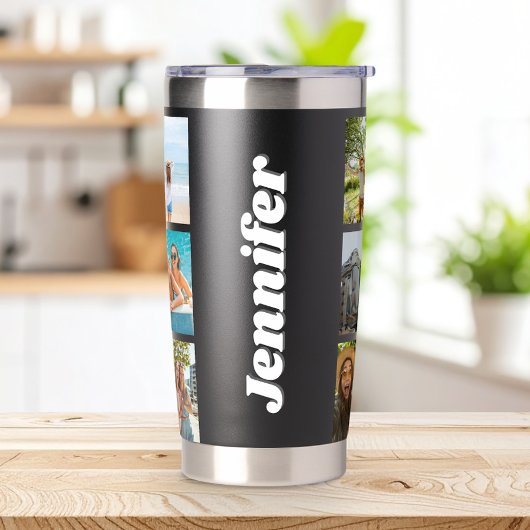 モノグラモダンム12パーソナライズされたフォトコラージュ 保温保冷タンブラー