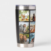 モノグラモダンム12パーソナライズされたフォトコラージュ 保温保冷タンブラー (背面)