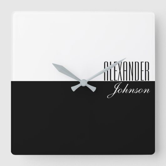 モノグラモダンム スクエア壁時計 (正面)