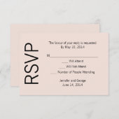 モノグラモダンム – ピンクとブラック 出欠カード (正面/裏面)