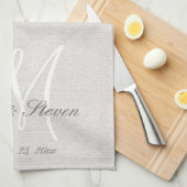 モノグラモダンム |ベージュ キッチンタオル (四つ折り)