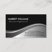 モノグラモダンム |メタリック波の黒い背景 名刺 (裏面)