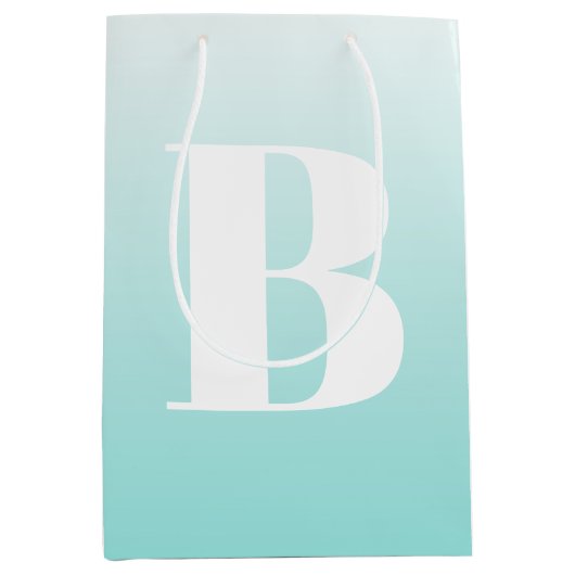 モノグラモダンム |ライトアクアブルーグリーン ミディアムペーパーバッグ (正面)