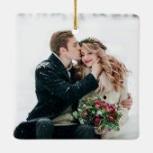 モノグラモダンム |写真を含む初めてのクリスマス セラミックオーナメント (裏面)