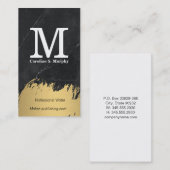 モノグラモダンム |黒い大理石 |ブラシ金ゴールド 名刺 (正面/裏面)