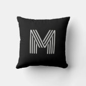 モノグラモダンム | 黒と灰色 クッション (裏面)