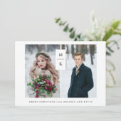 モノグラモダンム | 2枚のフォトグリッドクリスマス シーズンカード (スタンド正面)