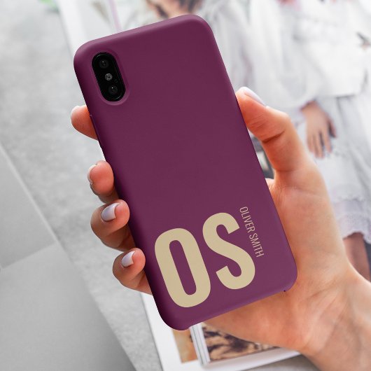 モノグラユニークムはっきりしたタイポグラフィブルゴーニュ Case-Mate iPhoneケース