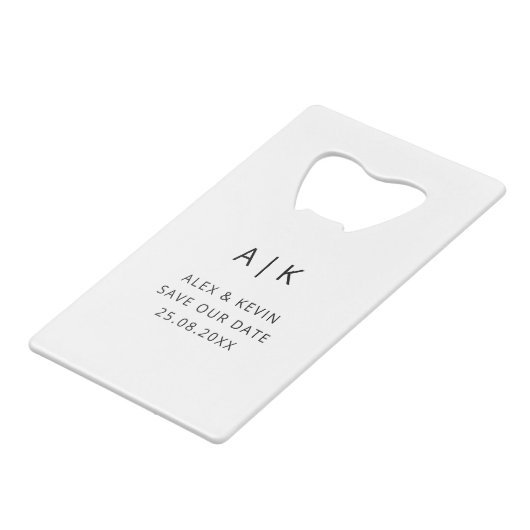 モノグラユニークム写真日付を保存するクレジットカードのBo クレジットカード栓抜き (正面アングル)