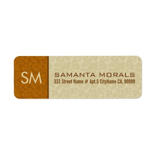 モノグラーはっきりしたドモダンベージュ&ブラウンダマスク ラベル (正面)