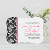 モノグラーエレガントド黒白結婚ズ 招待状 (スタンド正面)