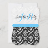 モノグラーエレガントド黒白結婚ズ 招待状 (裏面)