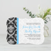 モノグラーエレガントド黒白結婚ズ 招待状 (スタンド正面)