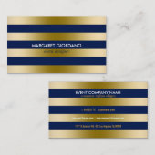 モノグラーストライプド金ゴールド幾何学模様2 名刺 (正面/裏面)