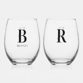 モノグラーパーソナライズされたド黒人家族 ステムなしワイングラス (裏面)