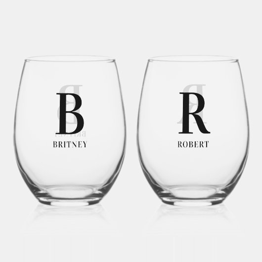 モノグラーパーソナライズされたド黒人家族 ステムなしワイングラス (正面)