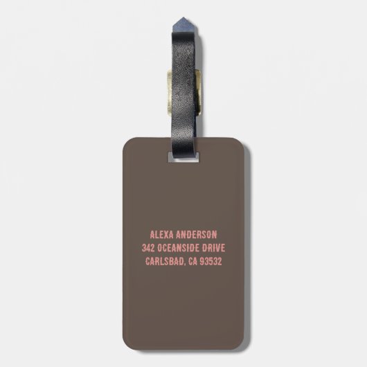 モノグラーパーソナライズされたムポニーエクエストリアンホースガール ラゲッジタグ (裏面縦)