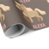 モノグラーパーソナライズされたムポニーエクエストリアンホースガール ラッピングペーパー (ロールコーナー)