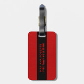 モノグラーフェイクド赤革ルック ラゲッジタグ (裏面縦)