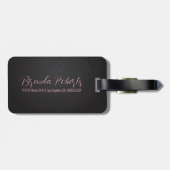 モノグラームのダークグレー抽象芸術テクスチャ ラゲッジタグ (裏面横)