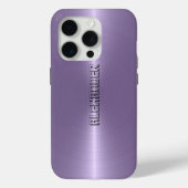 モノグラームのプラムパープルメタリック背景 Case-Mate iPhoneケース (裏面)