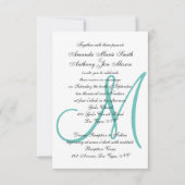 モノグラームイニシャルあなたの写真をアップ結婚ロード 招待状 (正面)