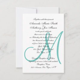 モノグラームイニシャルあなたの写真をアップ結婚ロード 招待状