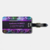 モノグラームカラフルディスコグリッターパープルオーバートーン ラゲッジタグ (裏面横)