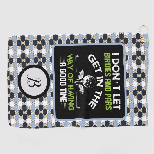 モノグラームタイポグラフィユーモア ゴルフタオル (横)