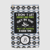 モノグラームタイポグラフィユーモア ゴルフタオル (正面)