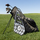 モノグラームタイポグラフィユーモア ゴルフタオル (グリーン)