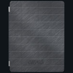 モノグラームダークグレー炭素繊維金属組織 iPadスマートカバー<br><div class="desc">エレガントシンプルダークグレートーン炭素繊維金属テクスチャ背景。カスタマイズ可能なモノグラム</div>