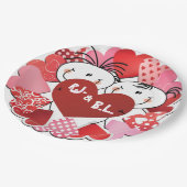 モノグラームハート紙プレート ペーパープレート (アングル)