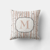 モノグラームバラとリネン樺の木ツリーピロー クッション (裏面)