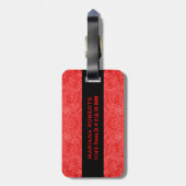 モノグラームフェイクレッドスエードレザールック ラゲッジタグ (裏面縦)