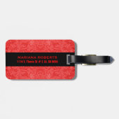 モノグラームフェイクレッドスエードレザールック ラゲッジタグ (裏面横)