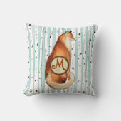 モノグラームヴィンテージキツネ樺の木ツリーピロー クッション (正面)