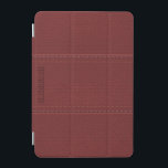 モノグラームヴィンテージブルゴーニュ赤フェイク革 iPad MINIカバー<br><div class="desc">クールブルゴーニュ赤いトーンヴィンテージレザールック（画像）ステッチ効果（画像効果）とカスタマイズ可能なモノグラム</div>