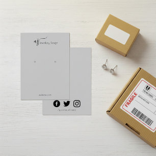 モノグラーム化されたソーシャルメディアのイヤリングディスプレイカード