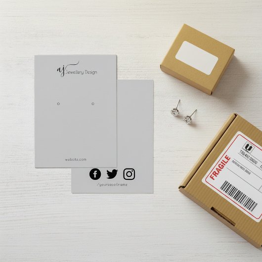 モノグラーム化されたソーシャルメディアのイヤリングディスプレイカード